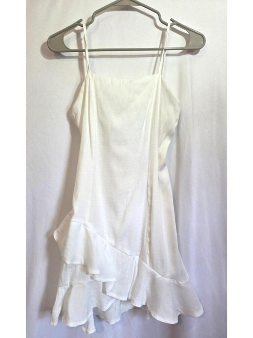 Rain White Ruffle Mini Dress